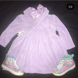 Lavender velvet polo dress